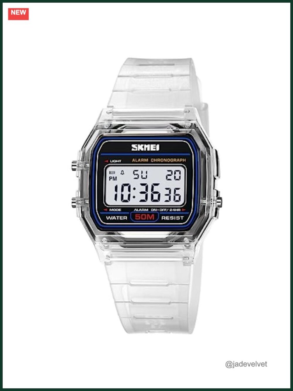 Unisex Digital Multifunction Sports Watch Resin Band Waterproof LED